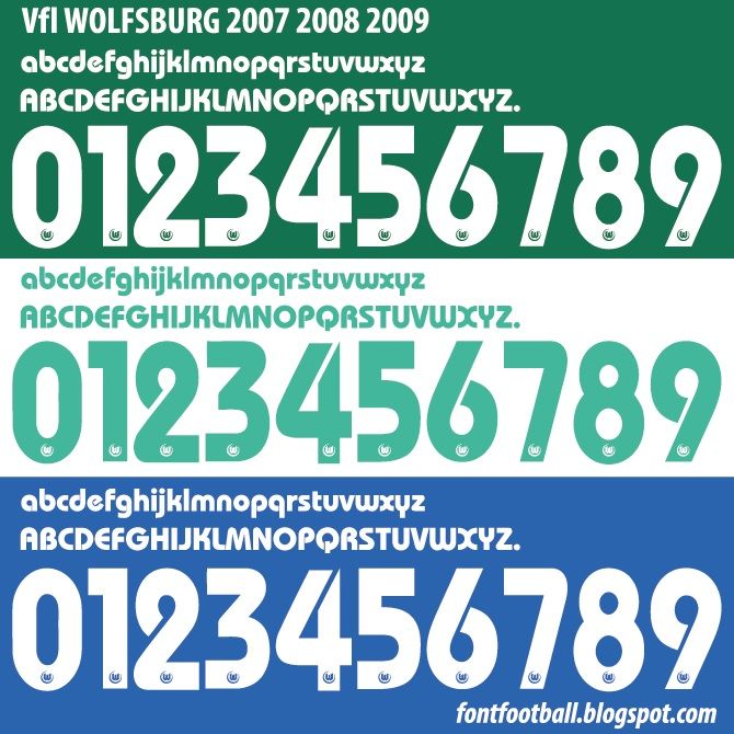 Font Vector Vfl Wolfsburg 2007 2008 2009 kit