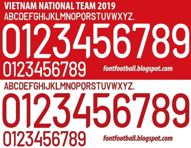 Font Vector Vietnam National Team 2019 kit