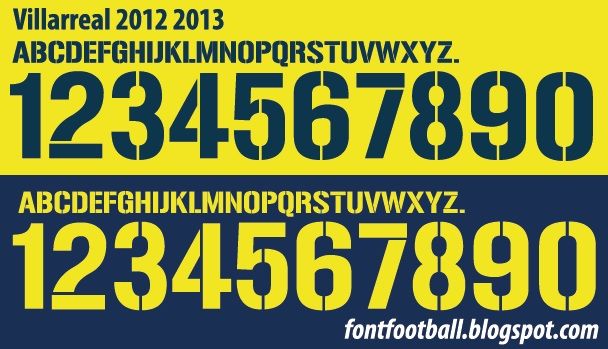 Font Vector Villarreal 2012 2013 kit