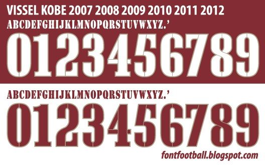 Font Vector Vissel Kobe 2007 2008 2009 2010 2011 2012 kit