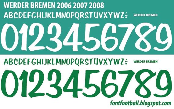 Font Vector Werder Bremen 2006 2007 2008 kit