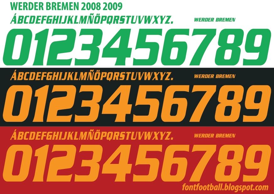 Font Vector Werder Bremen 2008 2009 kit