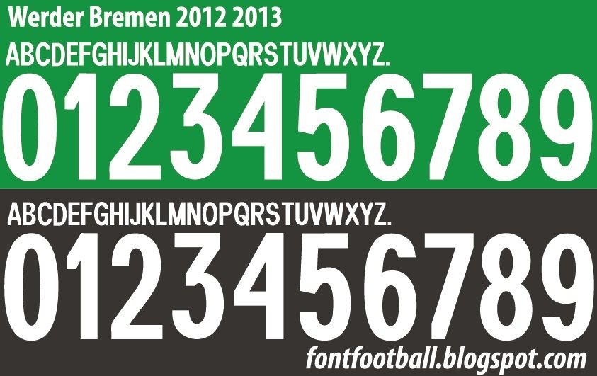 Font Vector Werder Bremen 2012 2013 kit