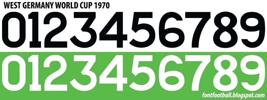 Font Vector West Germany World Cup 1970 kit