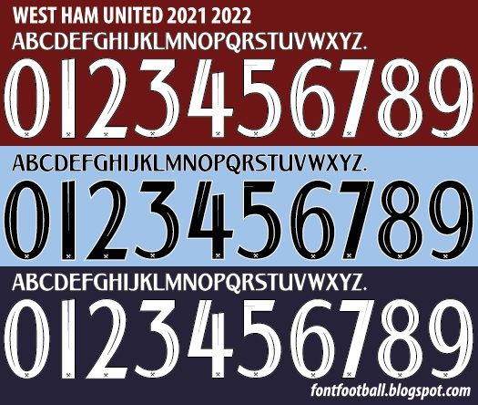 Font Vector West Ham United 2021 2022 kit