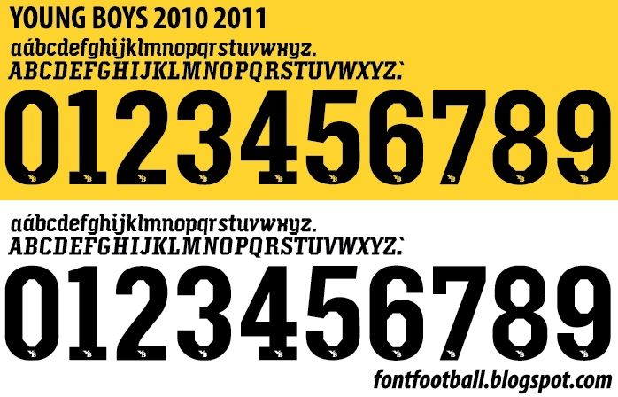 Font Vector Young Boys 2010 2011 kit