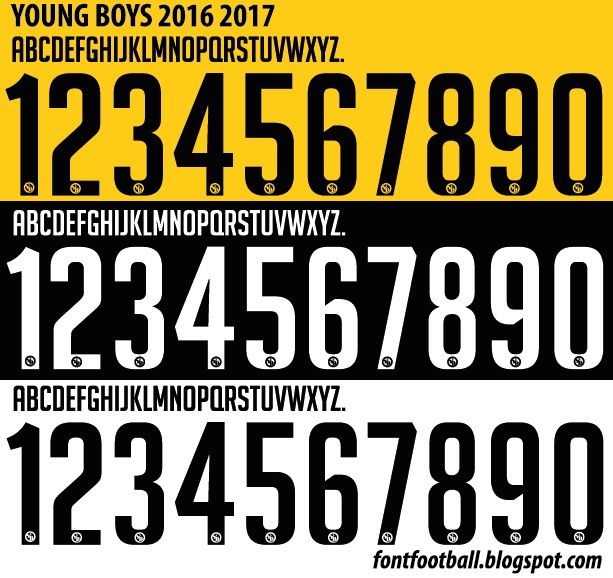Font Vector Young Boys 2016 2017 kit