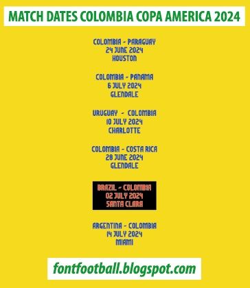 MDT Match Dates Detail on Shirt Colombia Copa America 2024 Vector