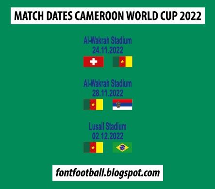 MDT Match Dates Vector Cameroon World Cup 2022