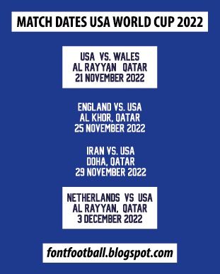 MDT Match Dates Vector USA USMNT World Cup 2022