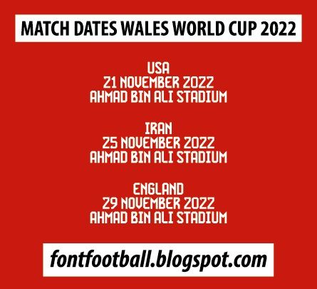 MDT Match Dates Vector Wales World Cup 2022