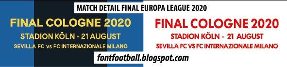 MDT Match Detail Dates Final Europa League Sevilla FC vs FC Internazionale Milano (Final Köln Cologne 2020) vector