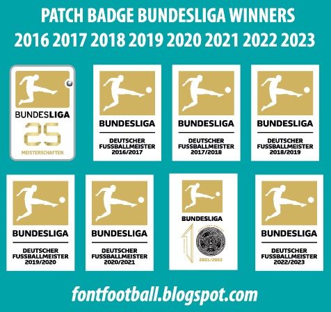 Patch Badge Bundesliga Winners 2016 2017 2018 2019 2020 2021 2022 2023 Vector