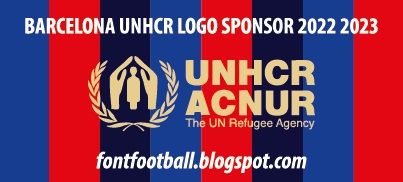 Patch Badge Barcelona UNHCR Logo Sponsor Vector kit