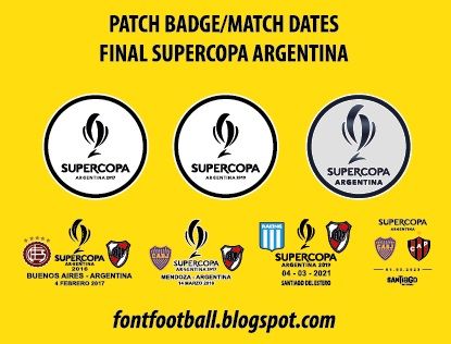 Patch Badge & Match Dates Final Supercopa Argentina Vector