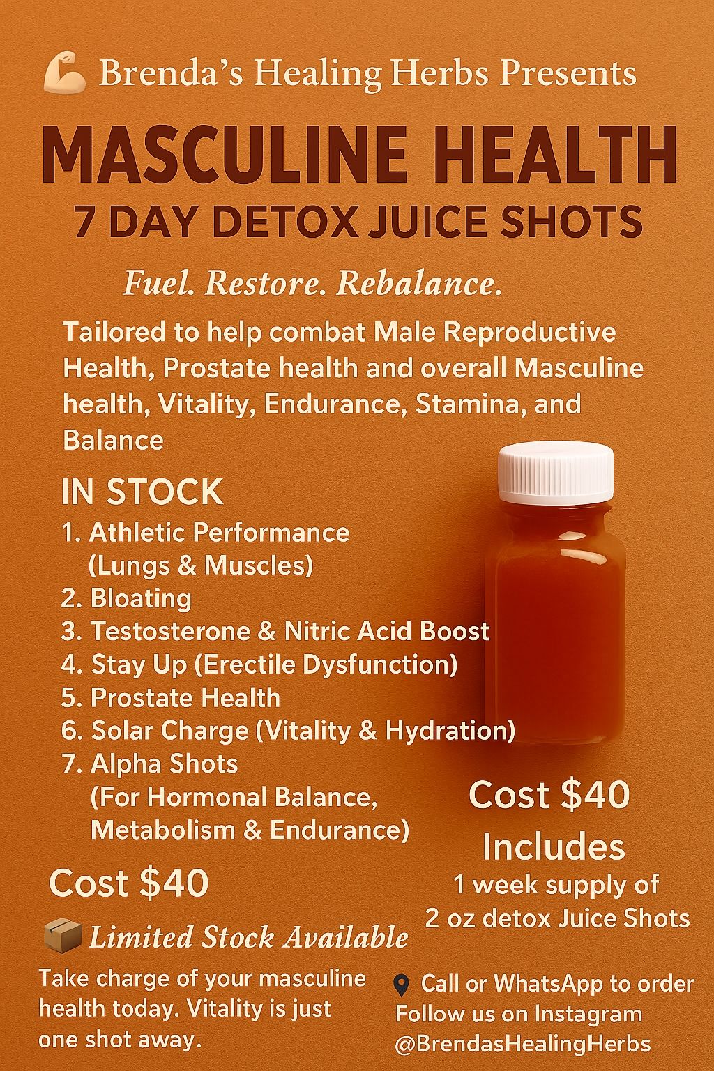 Masculine Health Detox Juice Shots 