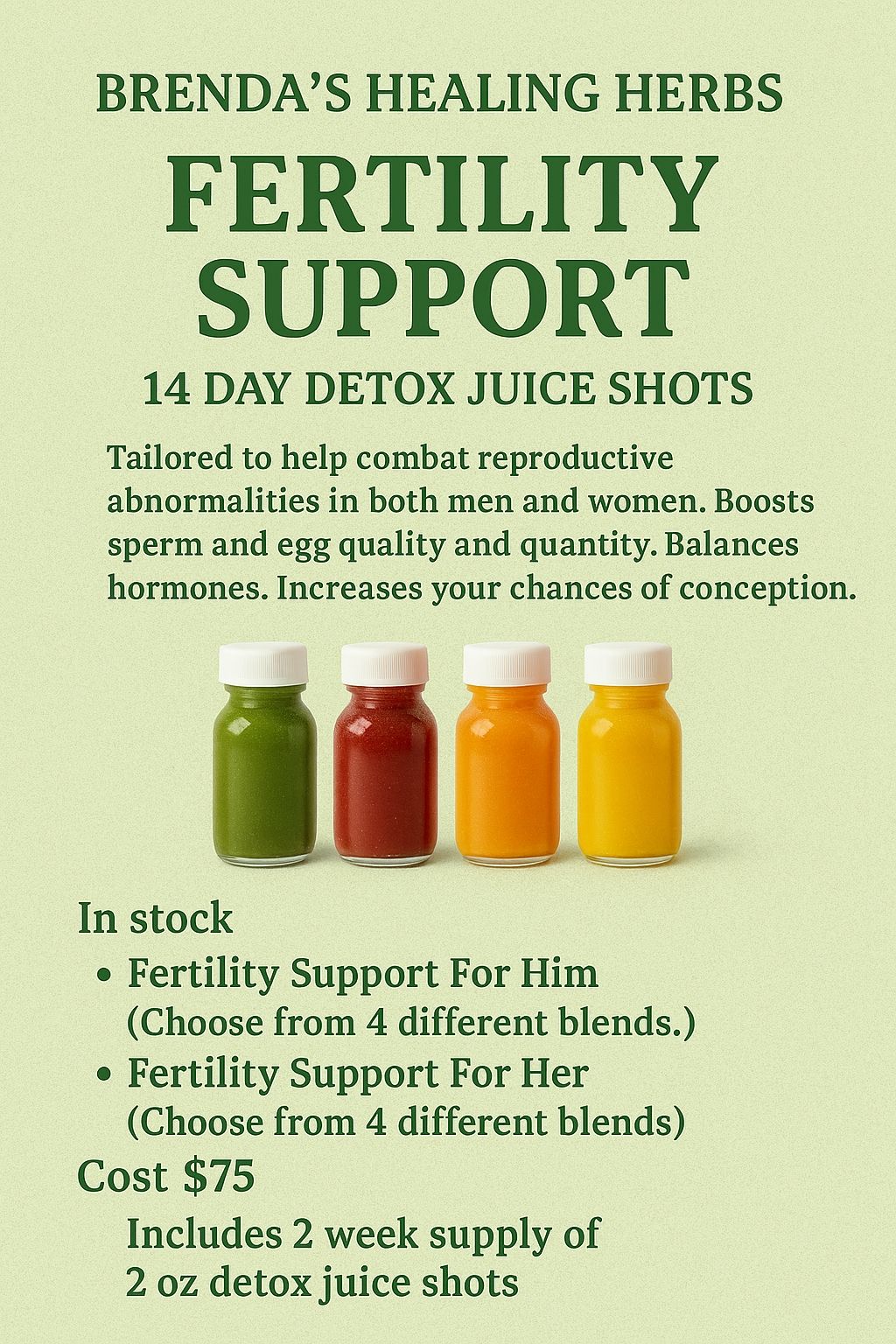 Fertility Support Detox Juice Shots 