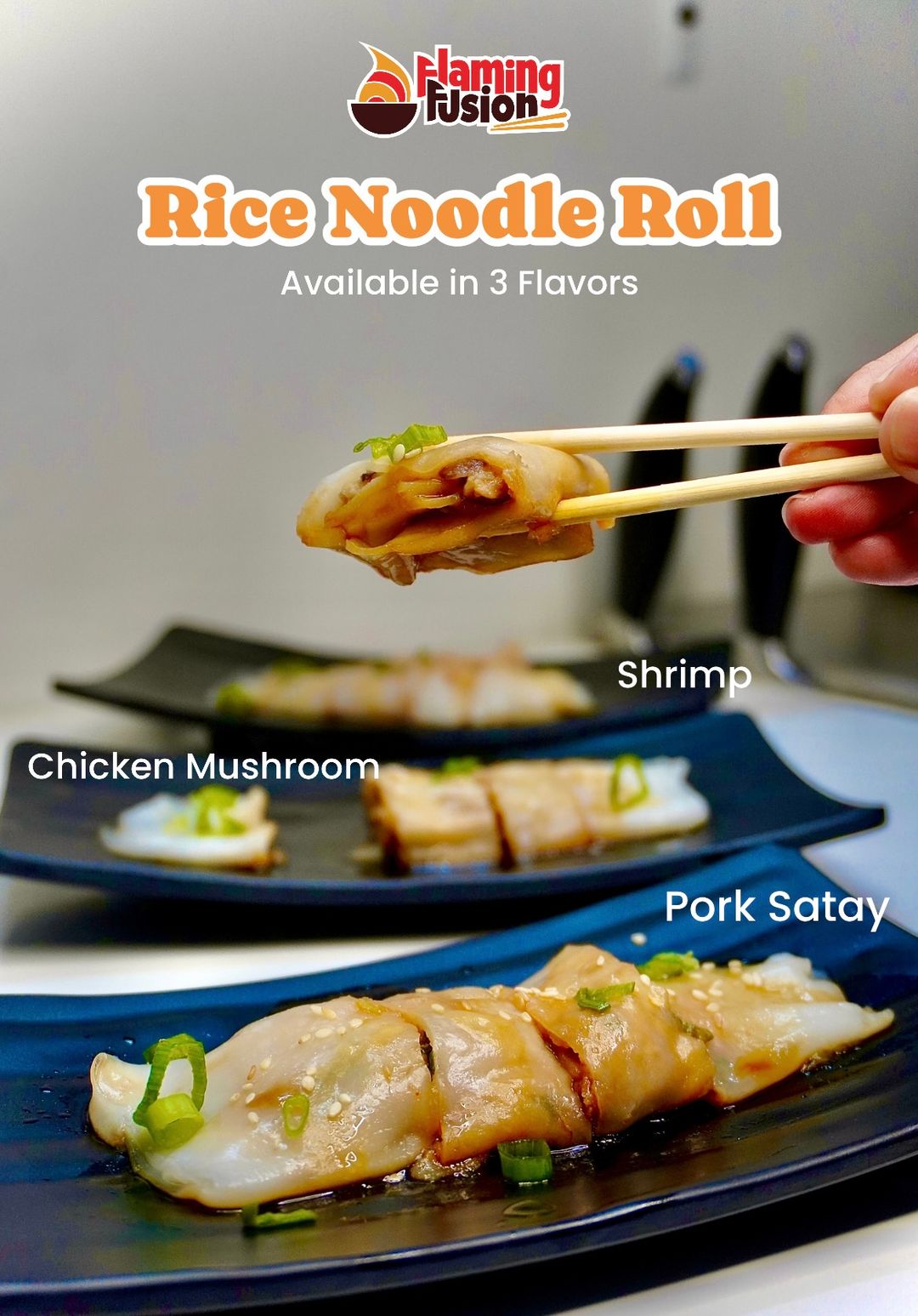 Pork Satay Rice Noodle Roll
