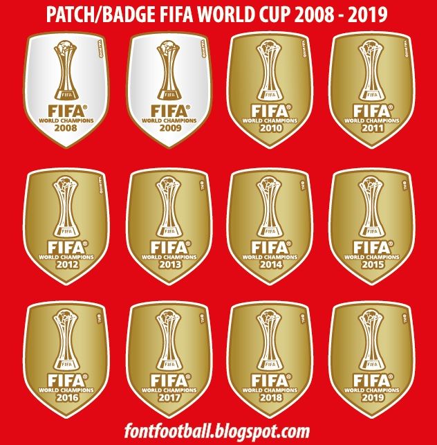 Patch Badge Fifa World Cup Club Champions 2008 2009 2010 2011 2012 2013 2014 2015 2016 2017 2018 2019
