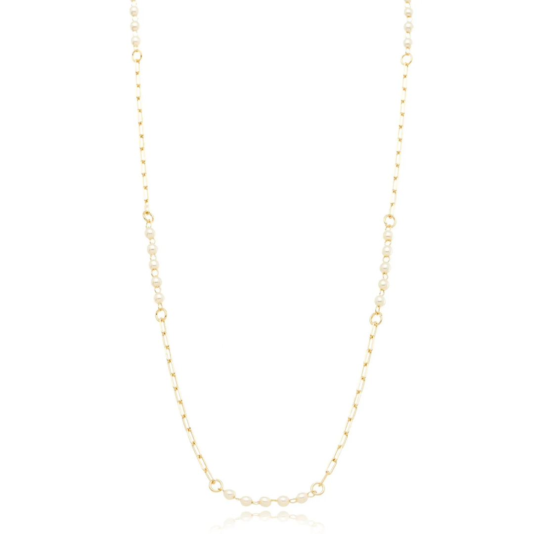 Choker com Pérolas e Corrente Cartier banhado a Ouro 18k