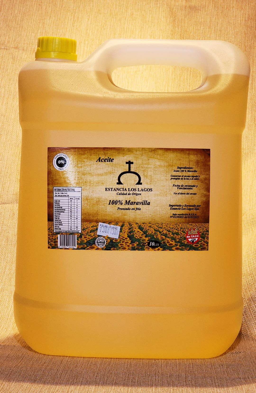 Aceite Maravilla 10 Lt., Estancia Los Lagos