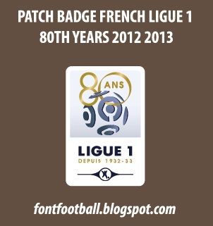 Patch Badge French Ligue 1 80th Years 2012 2013 Vector