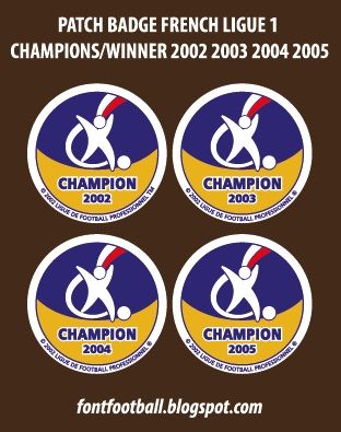 Patch Badge French Ligue 1 Champions Winner 2002 2003 2004 2005 Vector