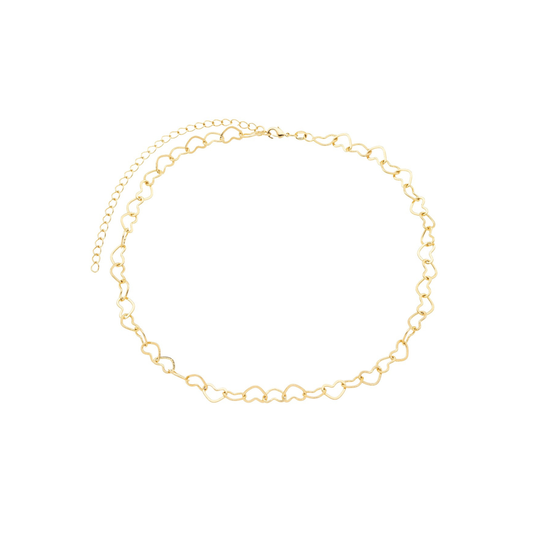 Gargantilha com Elos de Coração banhada a Ouro 18k