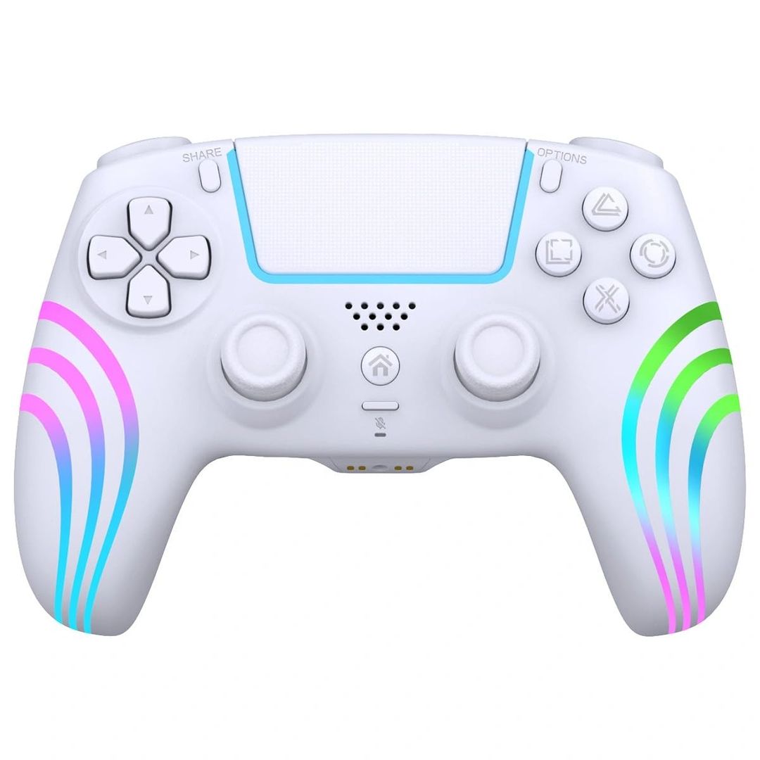 Controle sem fio para PS4 (RGB) om sensor de seis eixos, touchpad de vibração dupla, entrada para fone de ouvido