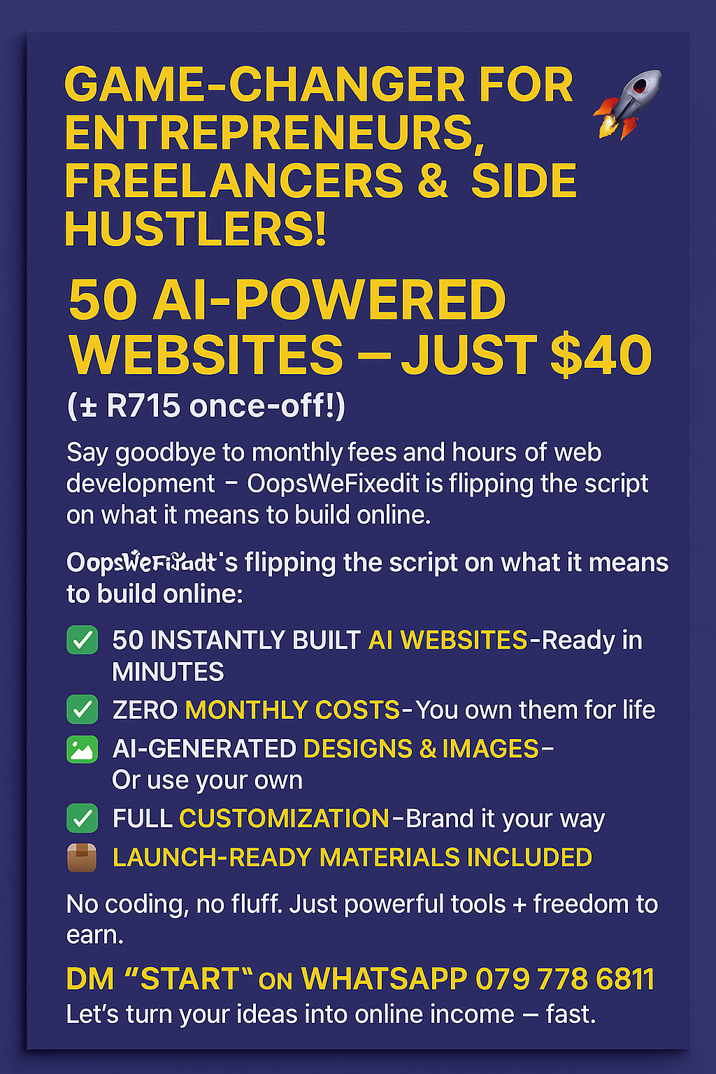 AI Website creation package