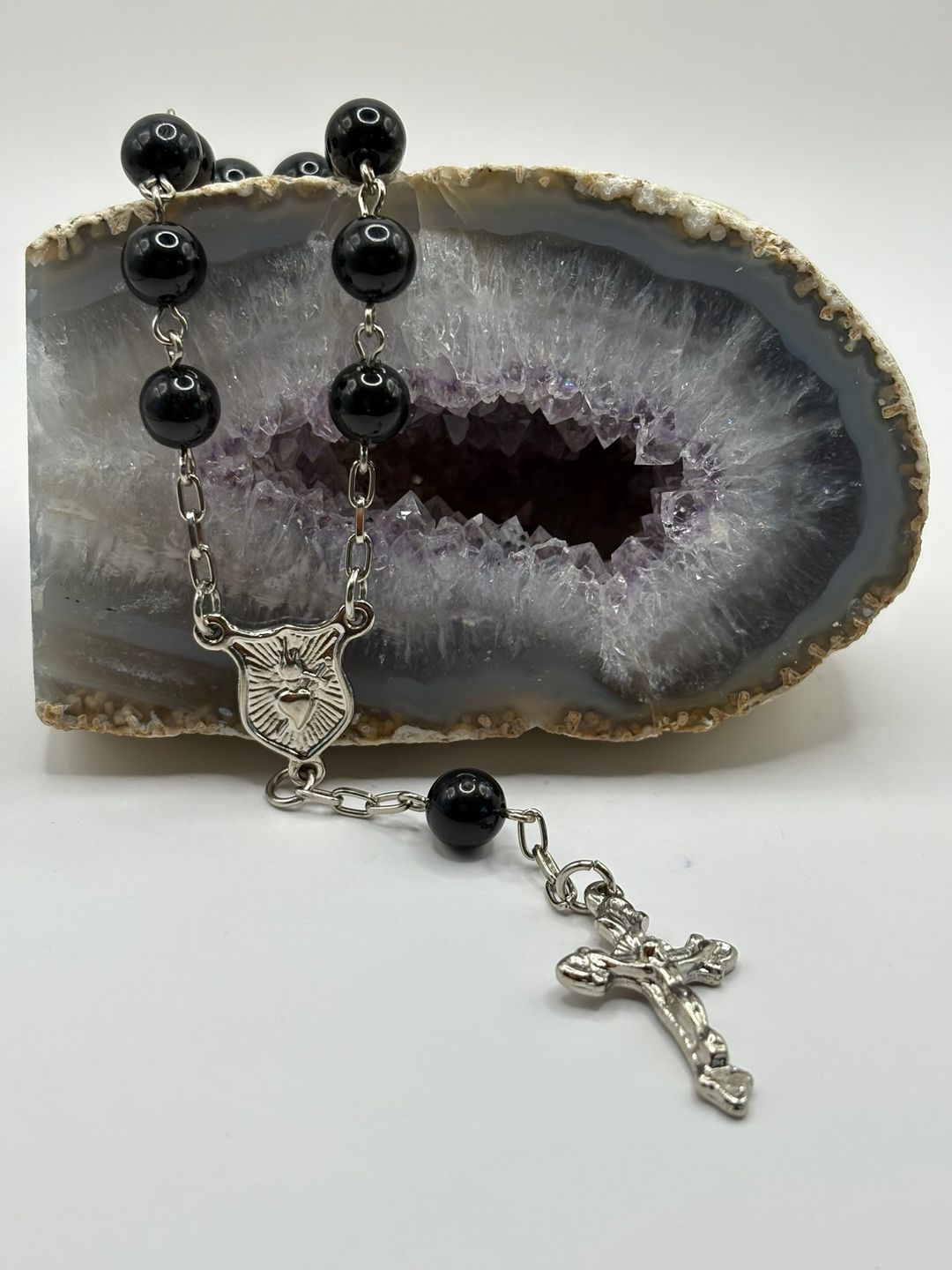 Denario de Obsidiana de Acero Inoxidable