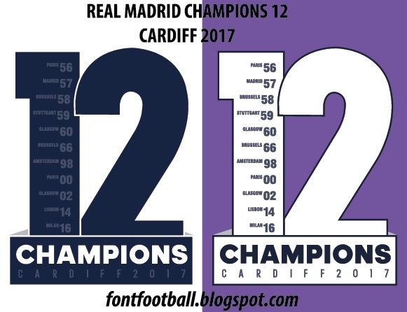 Patch Real Madrid Champions 12 Cardiff 2017 Vector