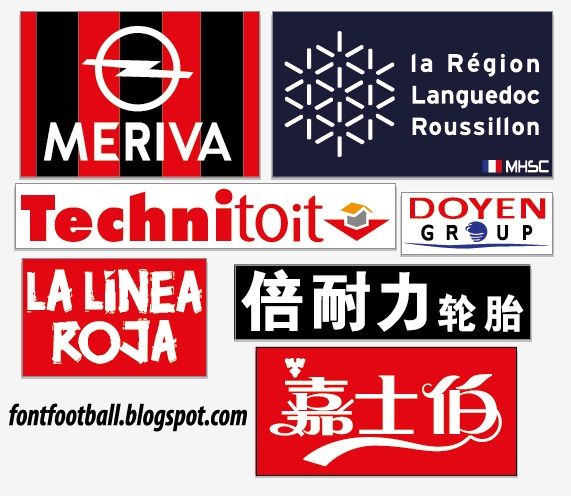 Sponsor Meriva La Region Languedoc Roussillon Technitoit Doyen Group La Linea Roja Pirelli China font Carlsberg China font Vector