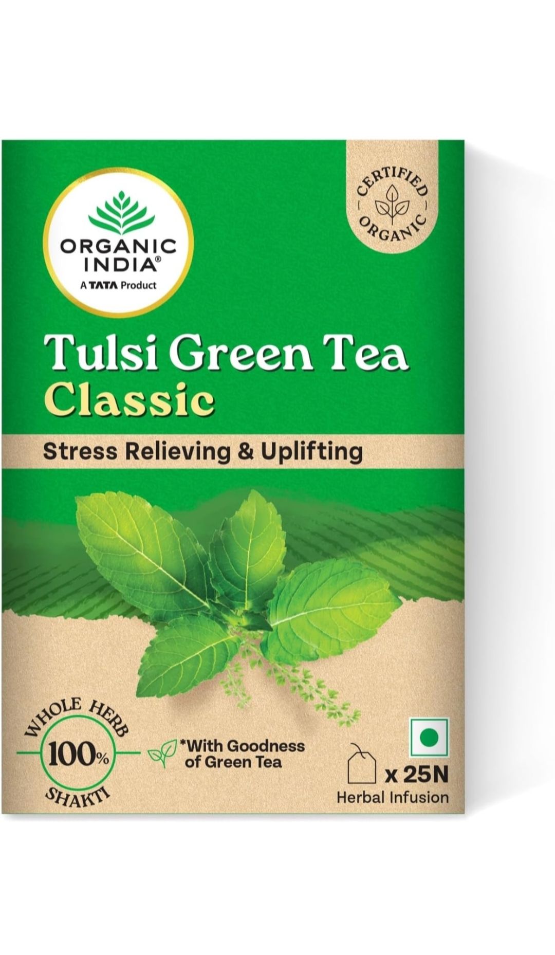 A Tata Product - Organic India Tulsi Green Tea Classic - 25 Tea Bags