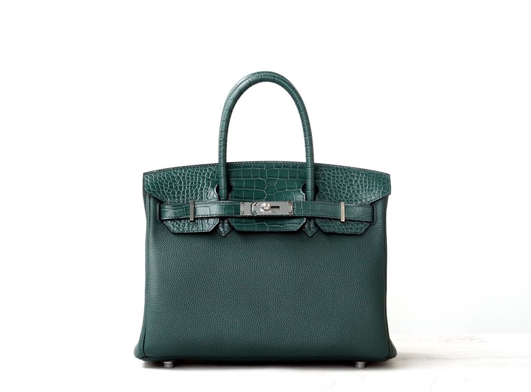 [PREORDER] B25 - Bottle Green / Croc Embossed [Togo Leather]