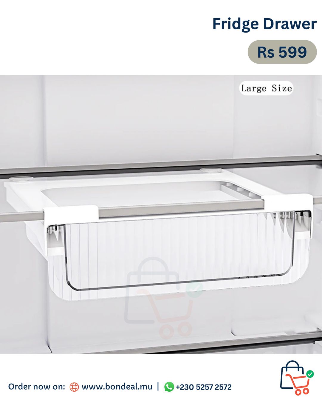 Fridge Organizer with Drawer Pull Case