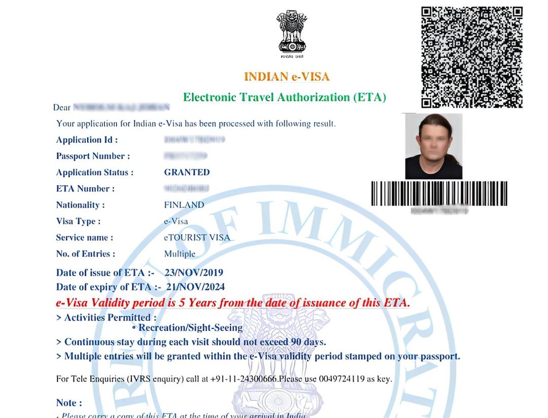 Indian e_tourist visa 30 Days
