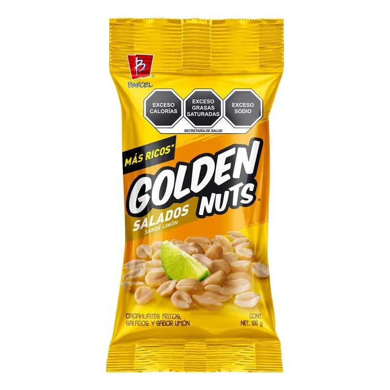 Cacahuates Sal y Limon Golden Nuts 100 Gr.