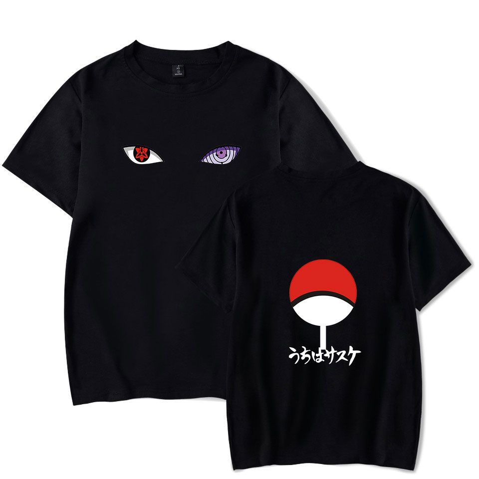 T-SHIRT MANCHE COURTE NOIR NARUTO - CLAN UCHIWA