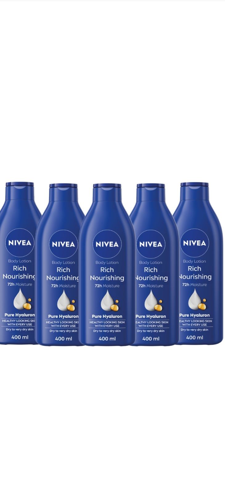 NIVEA Rich Nourishing Body Lotion with Deep Moisture Serum, 6x400ml