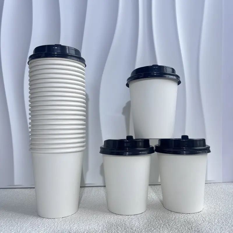 06. Plain White  Double Walled Paper Cups 12oz (500cups)