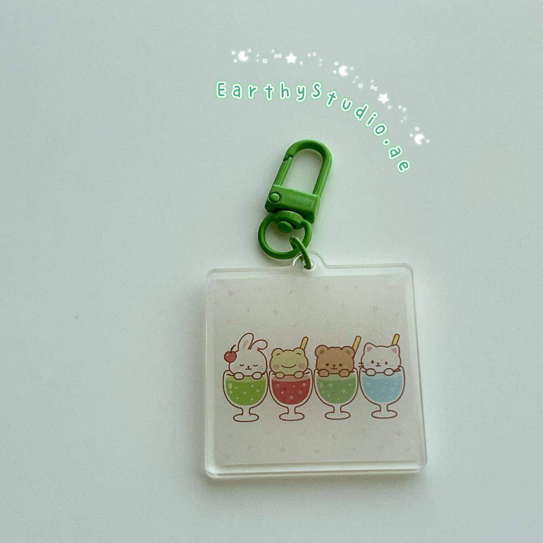 Kawaii Japanese soda keychain 