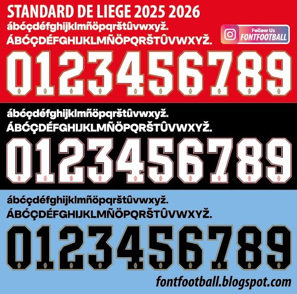 Font Vector Standard de Liege 2025 2026 Shirt