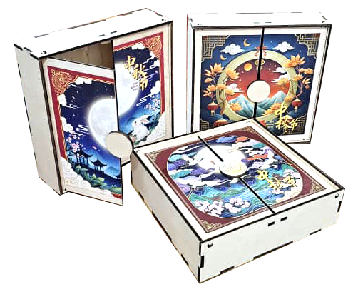 MC018 Green Leaf Mooncake Box