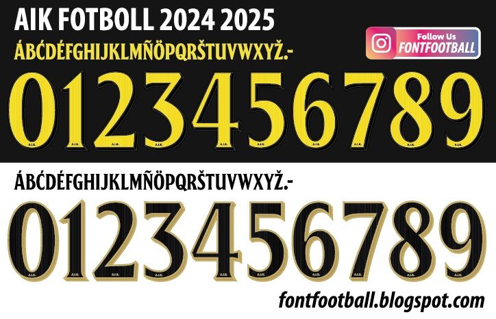 Font Vector AIK Fotboll 2024 2025 Shirt