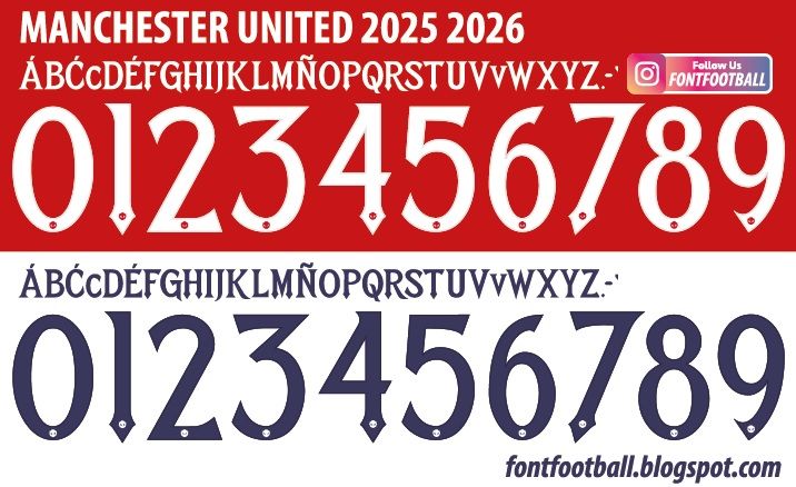 Font Vector Manchester United 2025 2026 kit