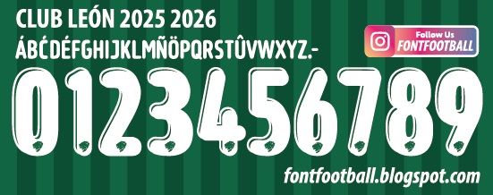 Font Vector Club León 2025 2026 Shirt