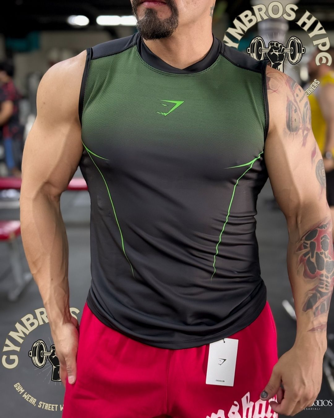 Tank Gymshark 'Onyx' green H6.31