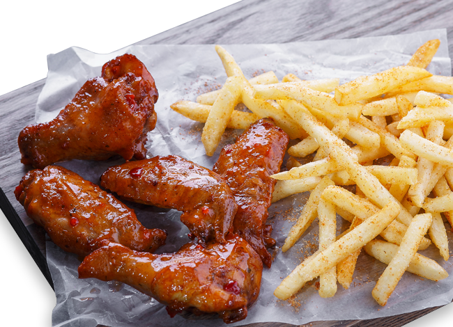 5 x Chicken Wings & Chips