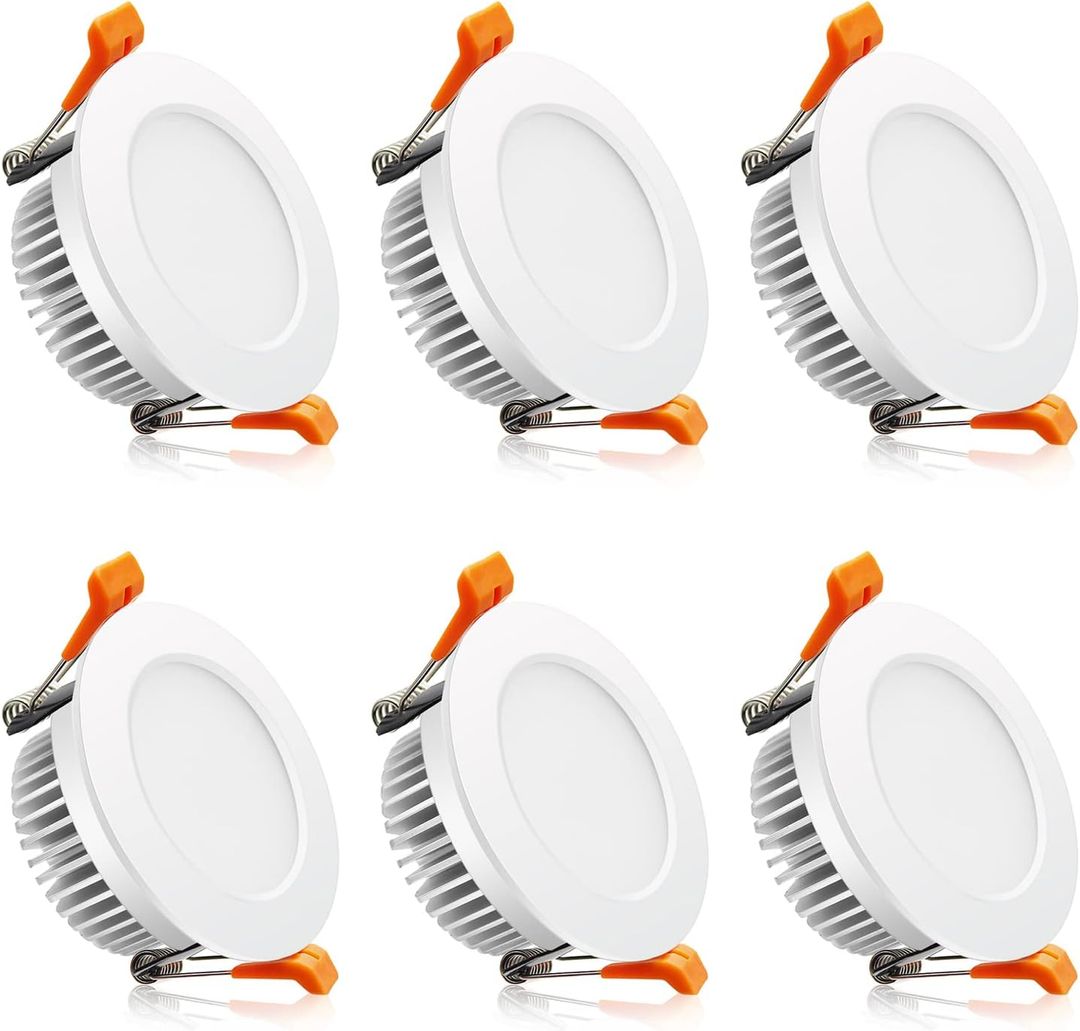 Luces empotradas de 2" 4000 K natural (3 W) (6 piezas)